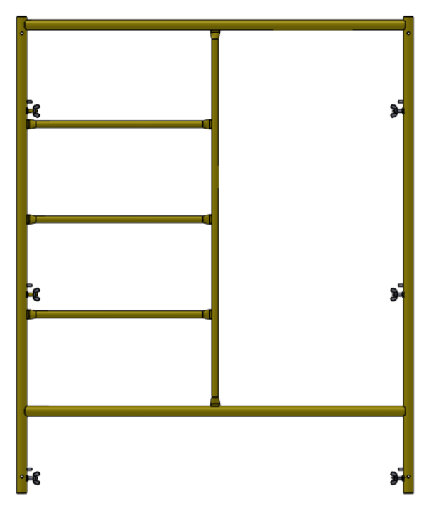 Picture of Step Frame - 5'W x 6'H - #7 Tube - J-lock at 27.75" Spacing - Random Rung Spacing
