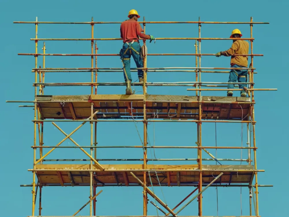 Fully planked scaffold setup
