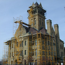 History Building with Scaffold
