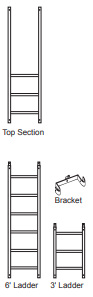 Diagram of ladder brackets